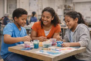 Creative moments at the craft table
